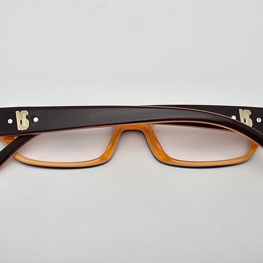 Versus Mod. 8032 677 Brown on Crystal Orange Eyeglasses Frame w/ Case 49-17-140 - Picture 10 of 15
